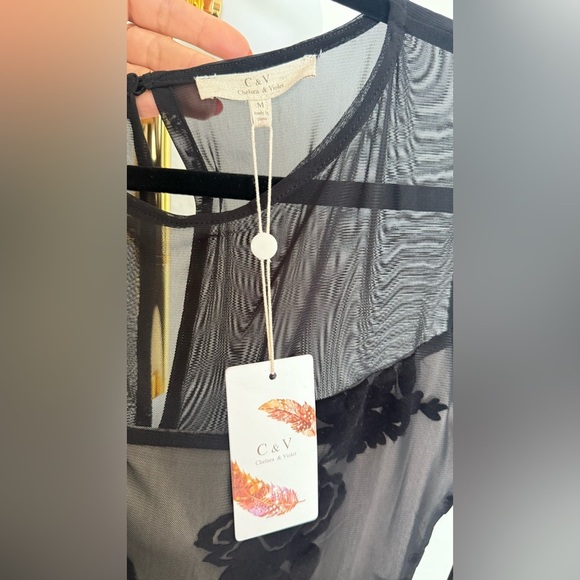 Chelsea & Violet Sheer Black Floral Dress - Picture 5 of 6